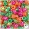 BeadTin Warm Mix Sparkle 9mm Barrel Plastic Pony Beads (500pcs)